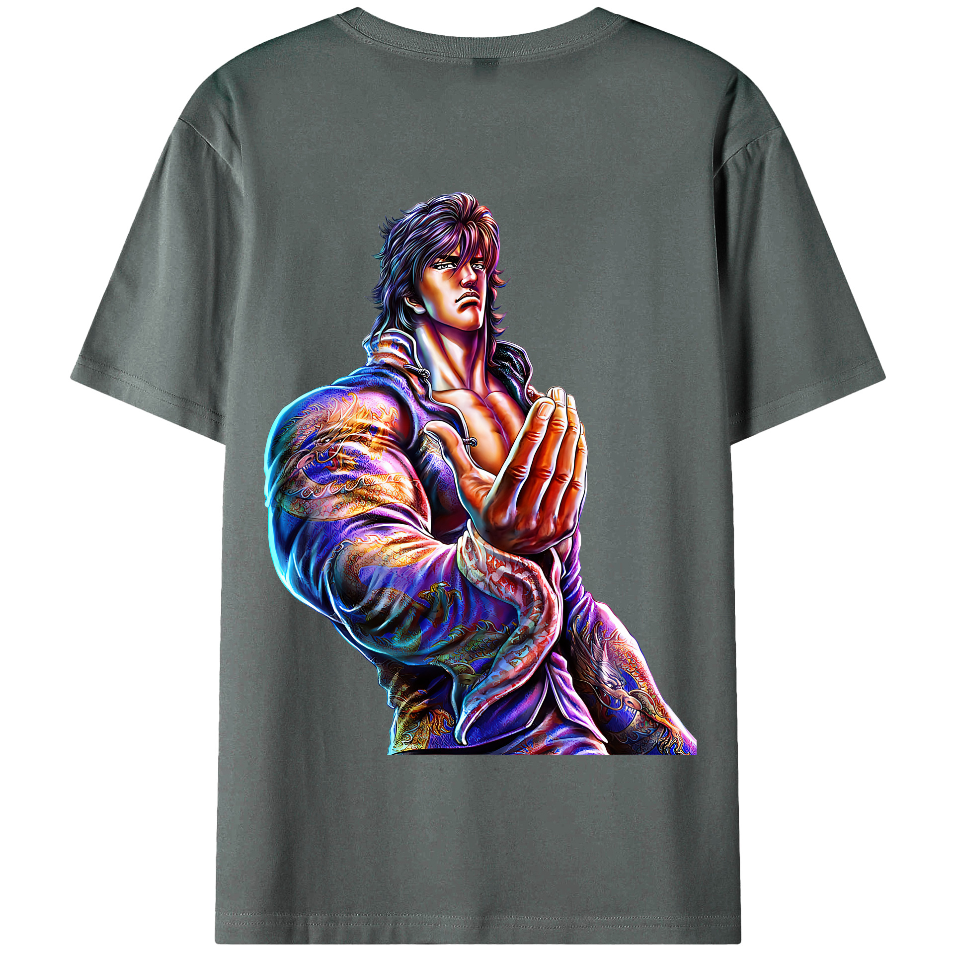 （画像用） 北斗の拳 Fist of the North Star 綿100％半袖Tシャツ（背面プリント）